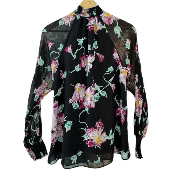A.L.C. VENETIA TOP Black Floral Blouse - Picture 7 of 13